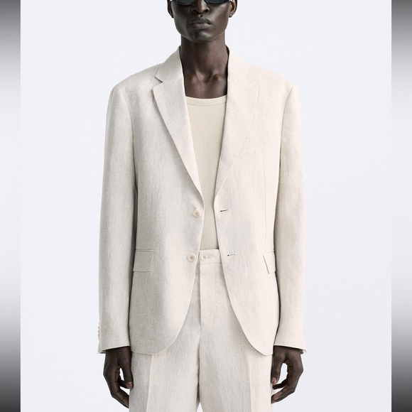 ZARA‎ Suit Jacket in 100% linen - Picture 4 of 8